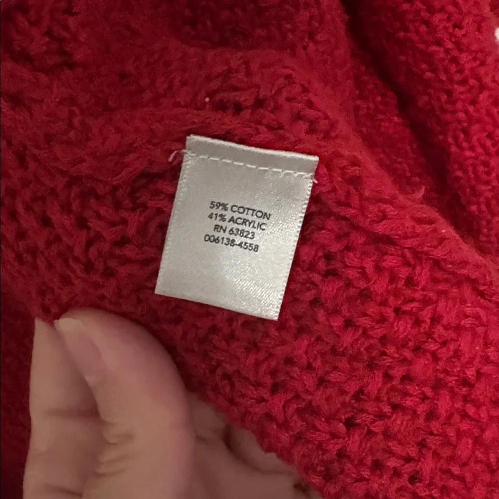 Christopher & Banks red knit cardigan size: L - Picture 5 of 7